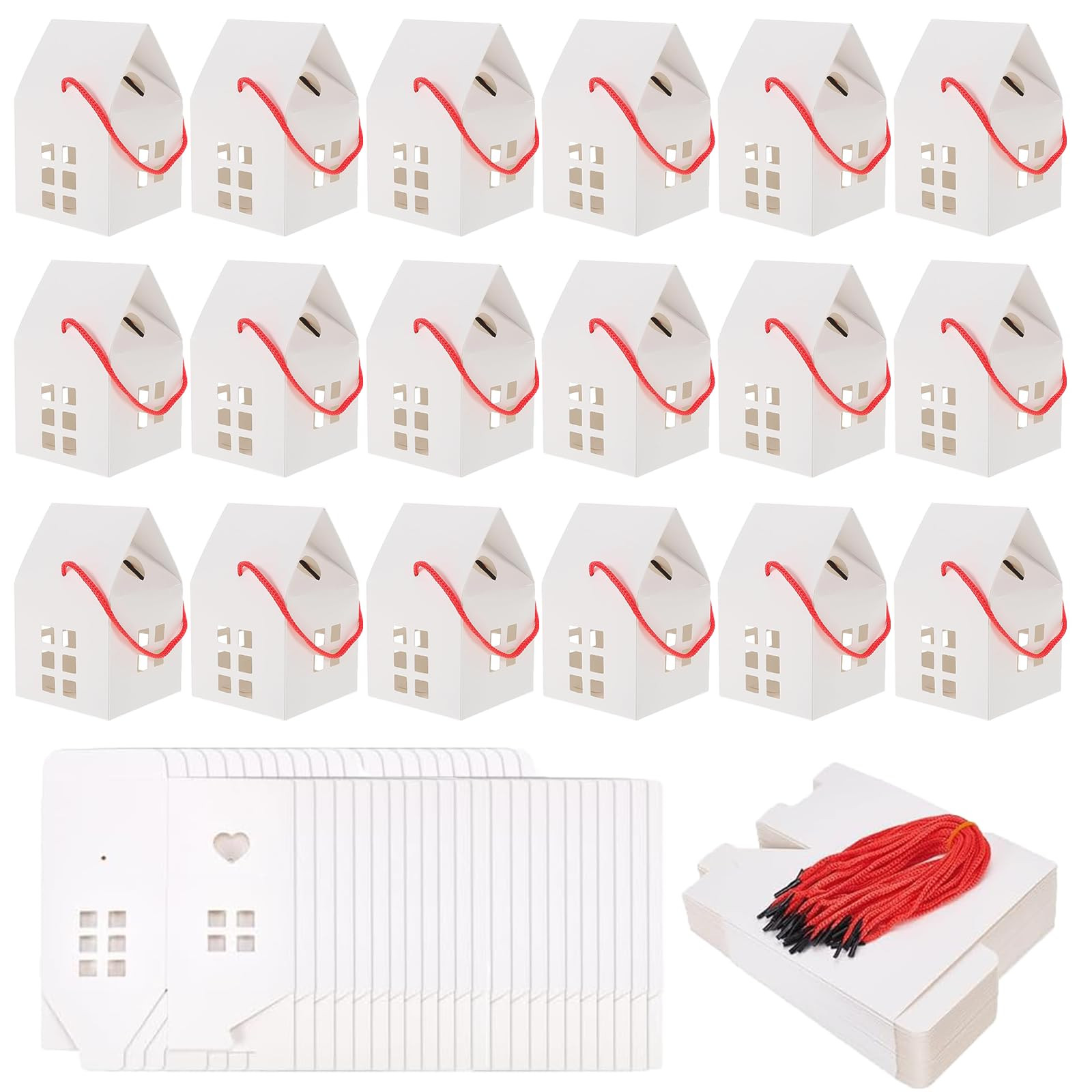 Awleynz 30 Pcs House Shaped Candy Boxes, Kraft Paper Party Favor Boxes with Handles, 3.15x3.15x2.... | Amazon (US)