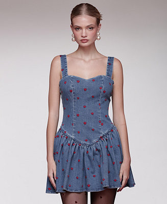 Women's Heart Detailed Sleeveless Mini Dress | Macy's