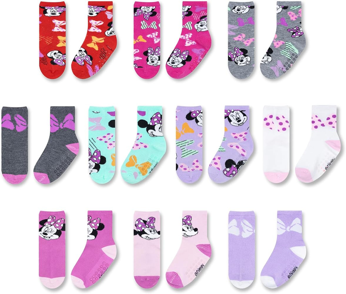 Minnie Mouse Infant Toddler Socks - 10 Pack with Grippers for Ages 6-36 Months | Amazon (US)