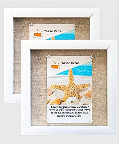 Amazon.com: Tasse Verre 8"x8" White Display Shadow Box (2-Pack) Frame w/Linen Background and 16 S... | Amazon (US)