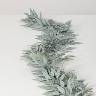 SULLIVANS 68" Artificial Dusty Green Eucalyptus Garland 02683G - The Home Depot | The Home Depot