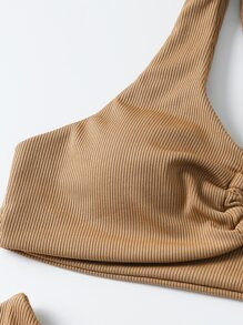 Rib Ring Linked One Shoulder Bikini Swimsuit
   SKU: swswim23210416082     US$3.00 
      US$13.0... | SHEIN