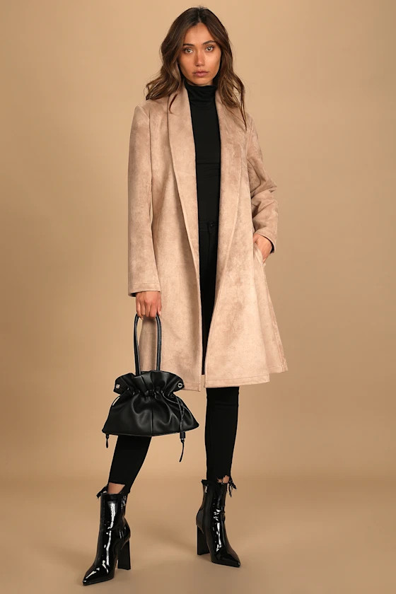 Nothing But Chic Taupe Suede Trench Coat | Lulus (US)