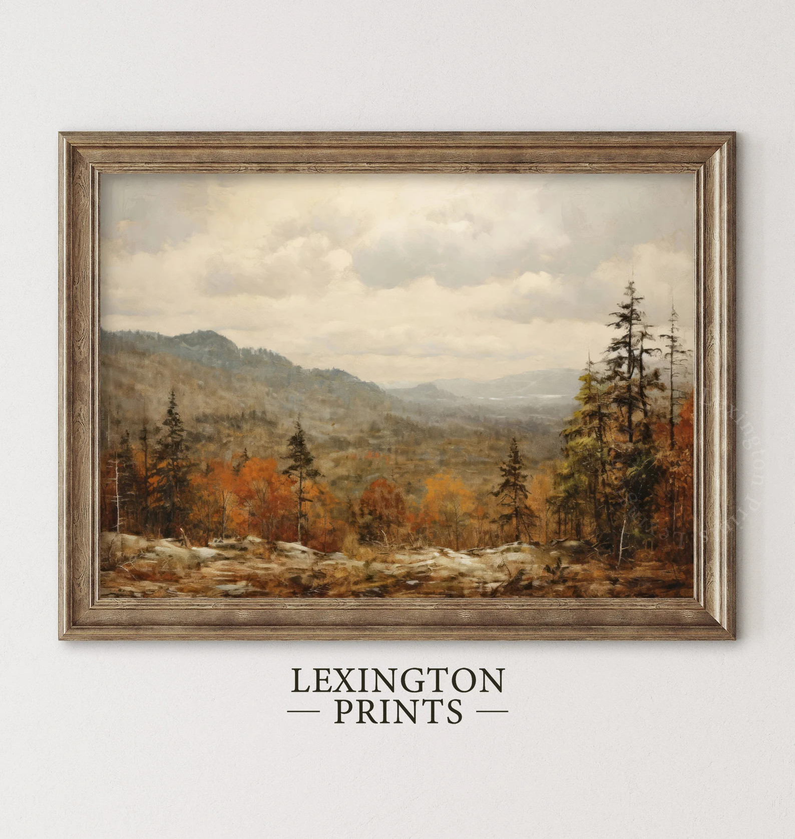 Vintage Autumn Landscape Painting Fall Landscape Wall Art Autumn Decor Neutral Print Rustic Fall ... | Etsy (US)