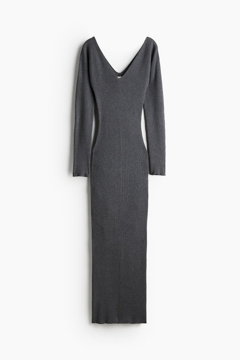H & M - Rib-Knit Bodycon Dress - Gray | H&M (US + CA)