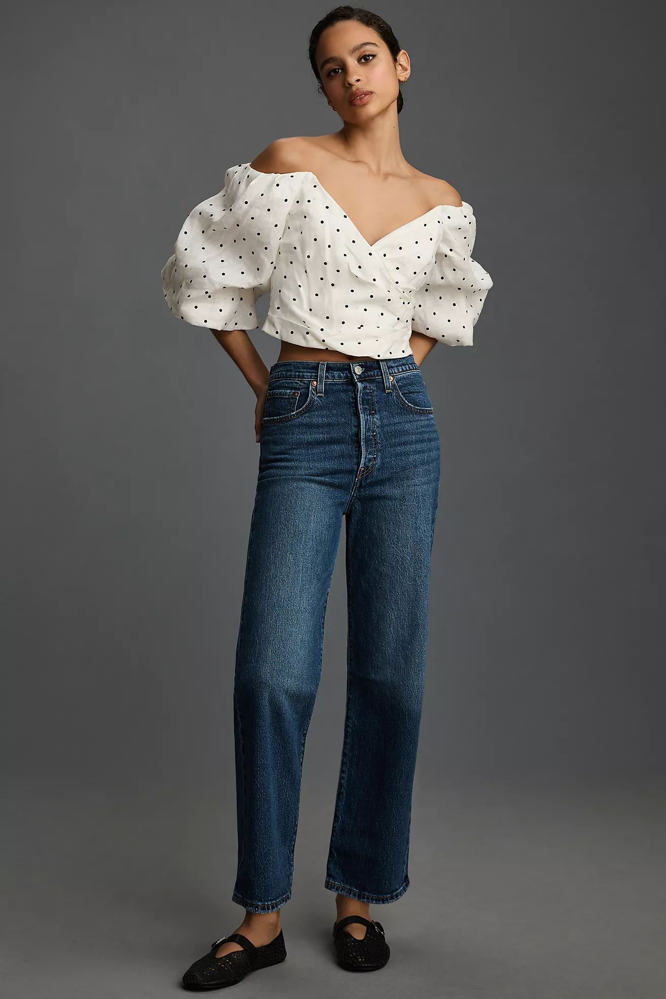 Levi's Ribcage High-Rise Straight-Leg Jeans | Anthropologie (US)