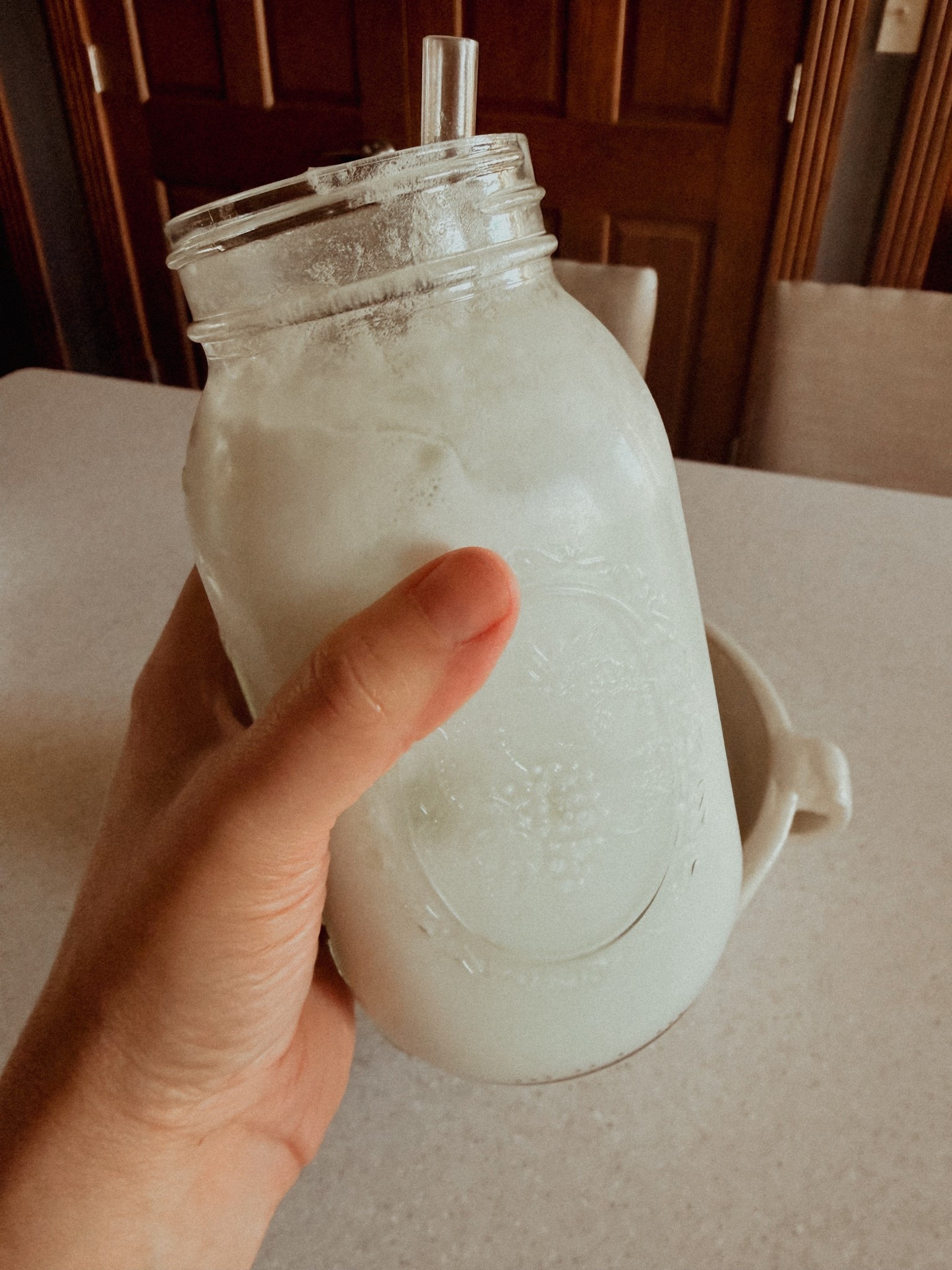 A dirty protein soda. 40g of protein with the best clear protein powder out there @clean_simple_eats 

#LTKfitnessgoals #LTKselfcare #LTKActive