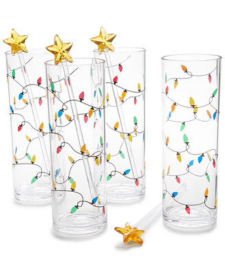 The Cellar Lights Tom Collins Acrylic Glasses & Star Stirrers, Set of 4, Created for Macy’s & R... | Macys (US)