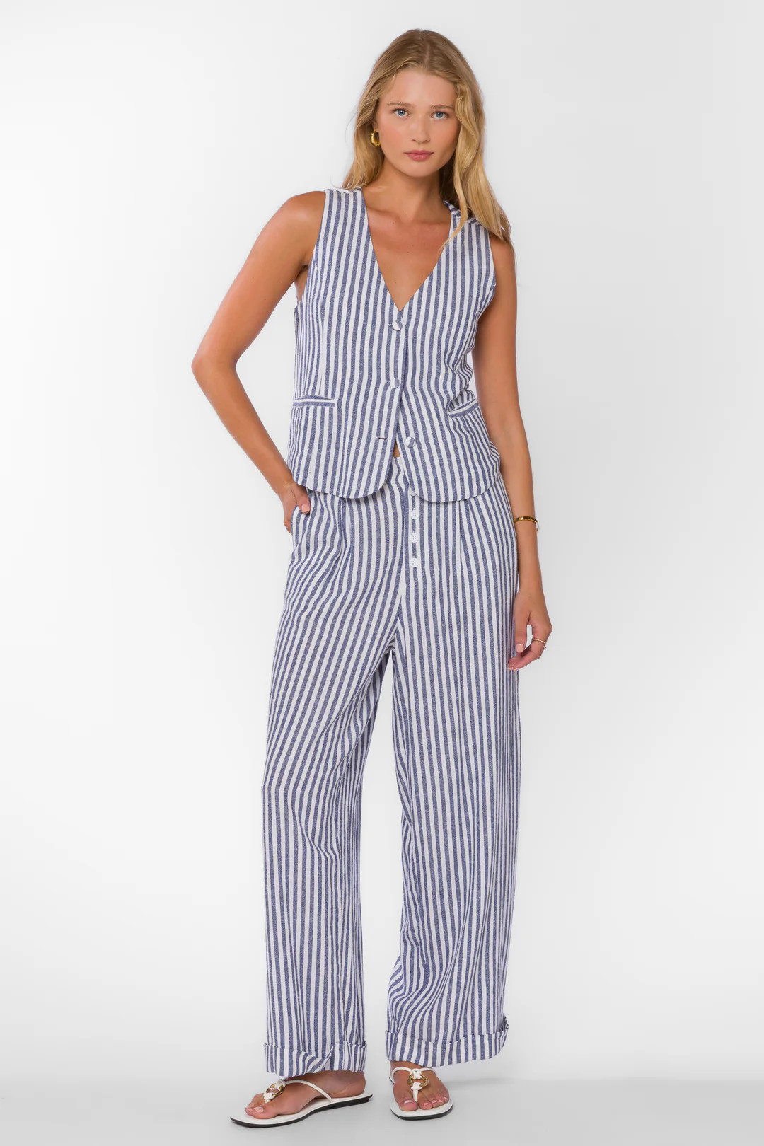 Roelle Blue Stripe Pants | Velvet Heart Clothing
