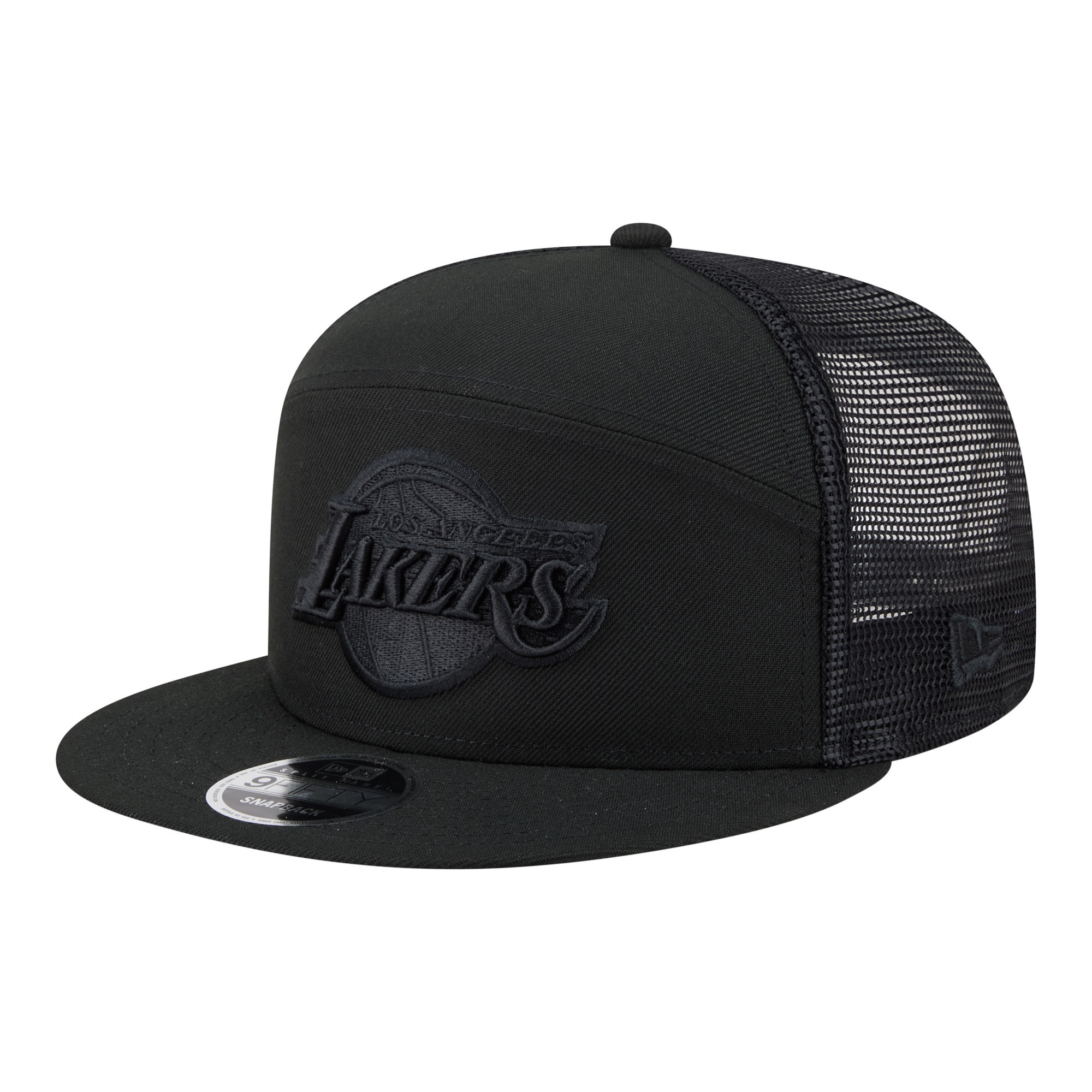 Men's New Era  Black Los Angeles Lakers Block Split Panel 9FIFTY Snapback Hat | Fanatics
