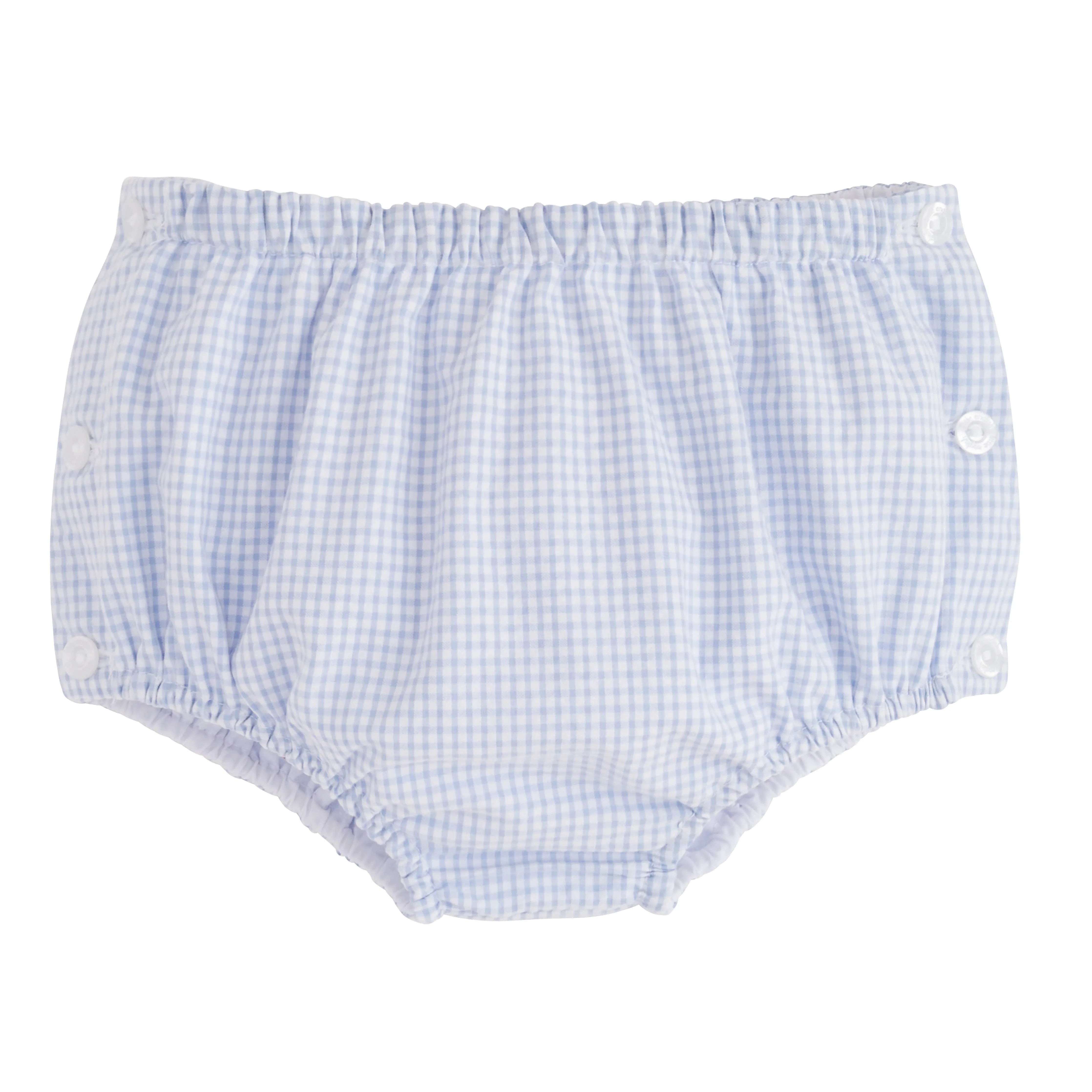Baby Boy Diaper Cover in Light Blue Seersucker Gingham | Little English