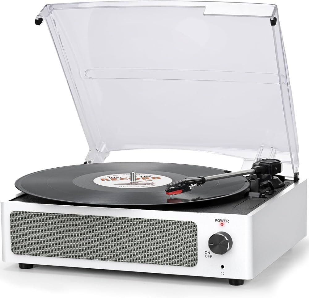 Vinyl Record Player with Speaker Vintage Turntable for Vinyl Records, Belt-Driven Turntable Suppo... | Amazon (US)