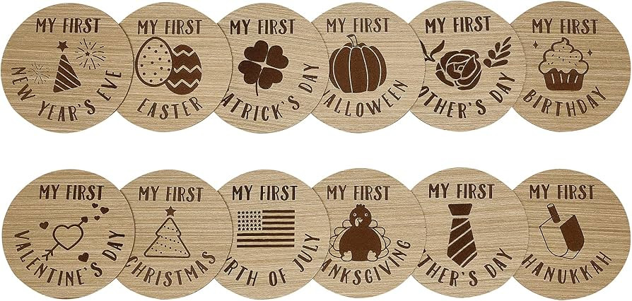 Kate & Milo Baby’s First Year Milestone Prop Cards, Baby’s First Holiday’s, Baby’s First ... | Amazon (US)