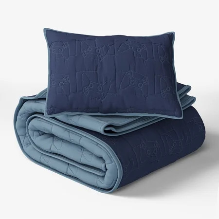 Mainstays Kids Reversible Gamer Stitch Quilt Set, Twin, 2 Pieces | Walmart (US)