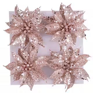 Metallic Rose Gold Poinsettia on Wire Stems by Ashland® | Michaels Stores