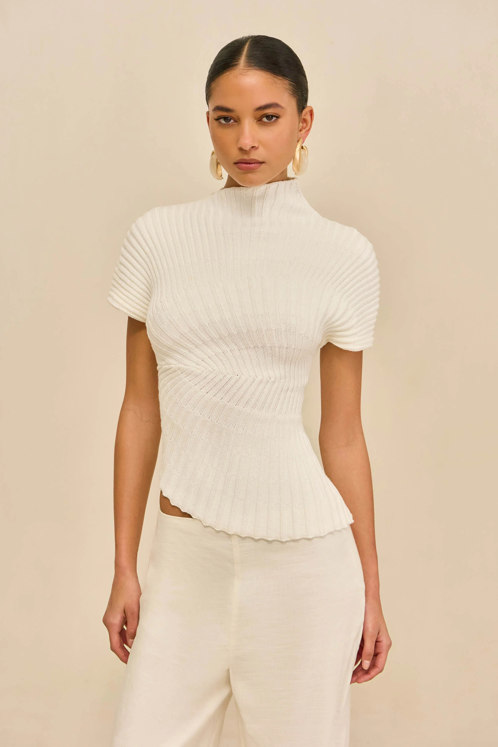 ANNEMIE KNIT TOP - OFF WHITE | Cult Gaia - US