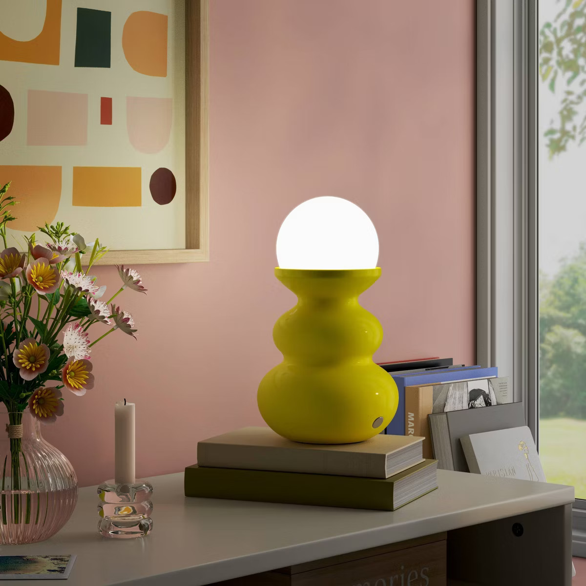 Mini Plastic Table Lamp with Glass Orb - Room Essentials™ | Target