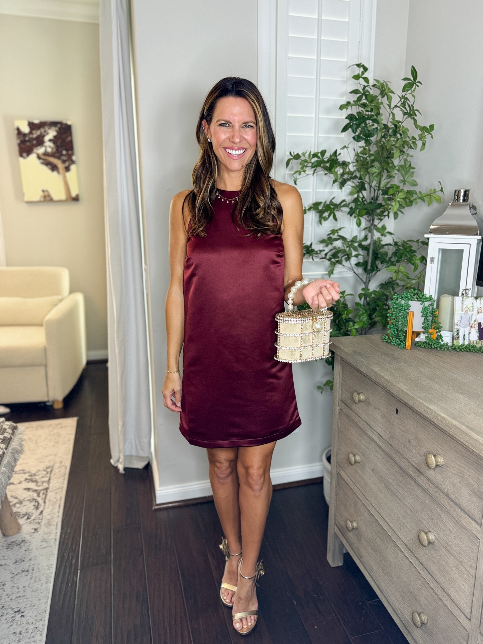 Target Holiday Dress for the win! Love the wine color! I sized down 1 size to XS for the fit seen 

#LTKStyleTip #LTKParties #LTKHoliday