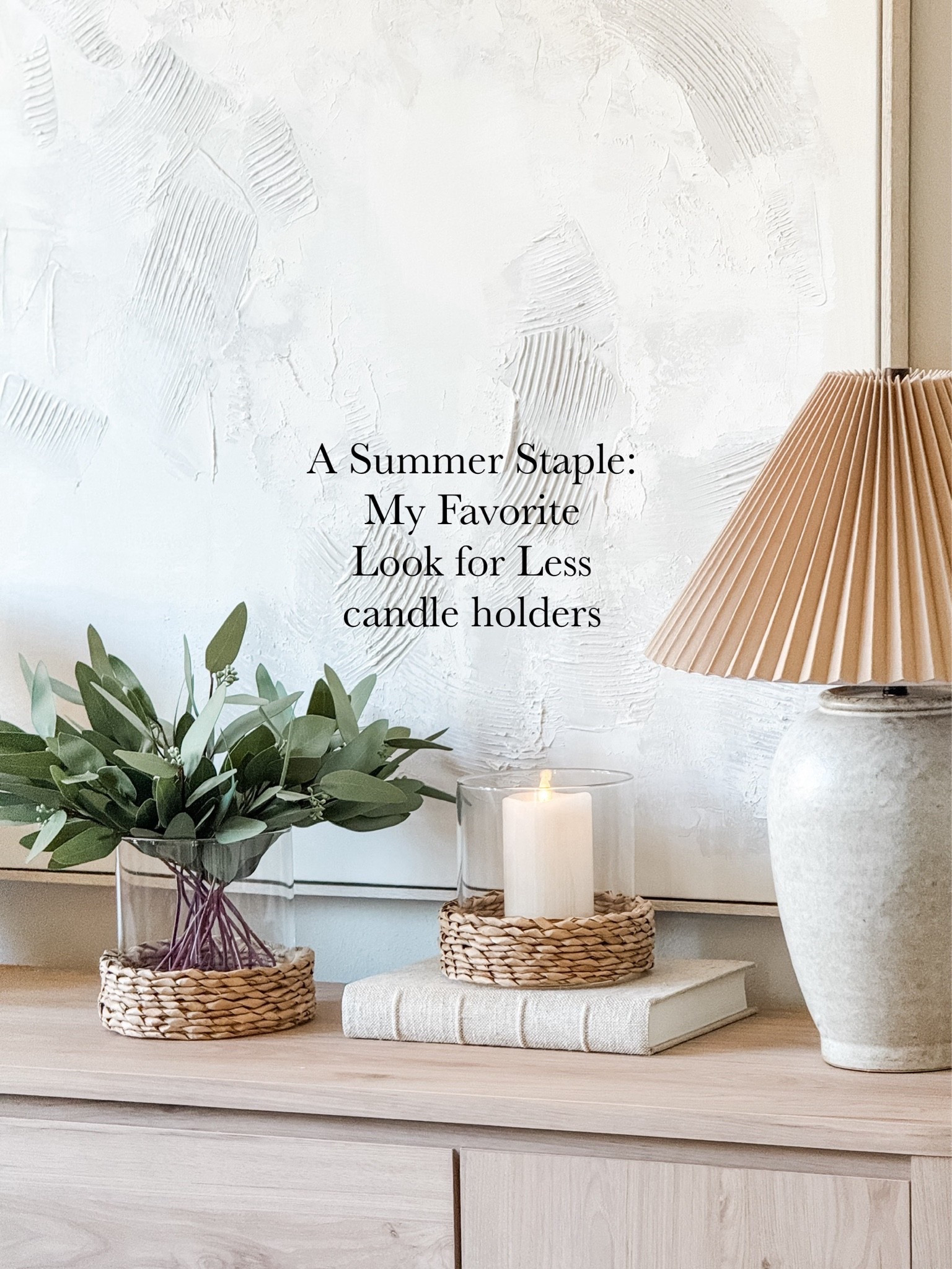 These hurricane candle holders are one of those pieces I reach for year after year. I use them as candle holders, vases, and seasonal styling pieces, which makes them incredibly versatile. The raffia detail at the base gives them the perfect touch of summer texture, and they instantly make any space feel warm and collected. Truly one of those viral finds that lives up to the hype. Linking them for you now.

hurricane candle holders, summer home decor, raffia decor, coastal-inspired decor, vase styling, tabletop decor, timeless home accents, seasonal decorating, designer-inspired finds, summer entertaining

#LTKHome
