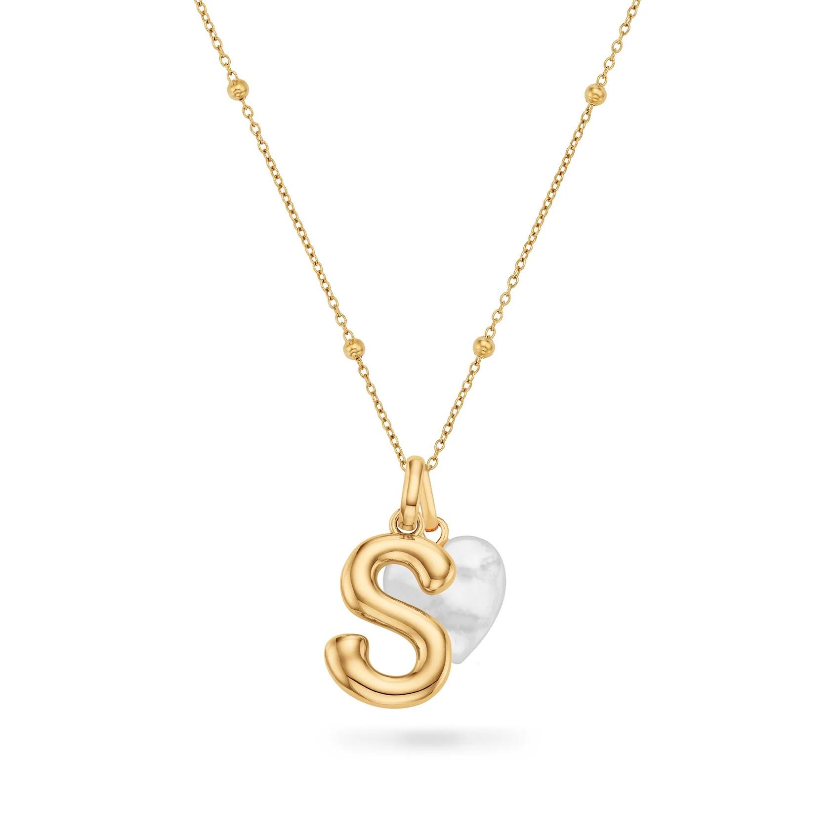 Molten Initial & Birthstone Necklace (Gold) | Abbott Lyon