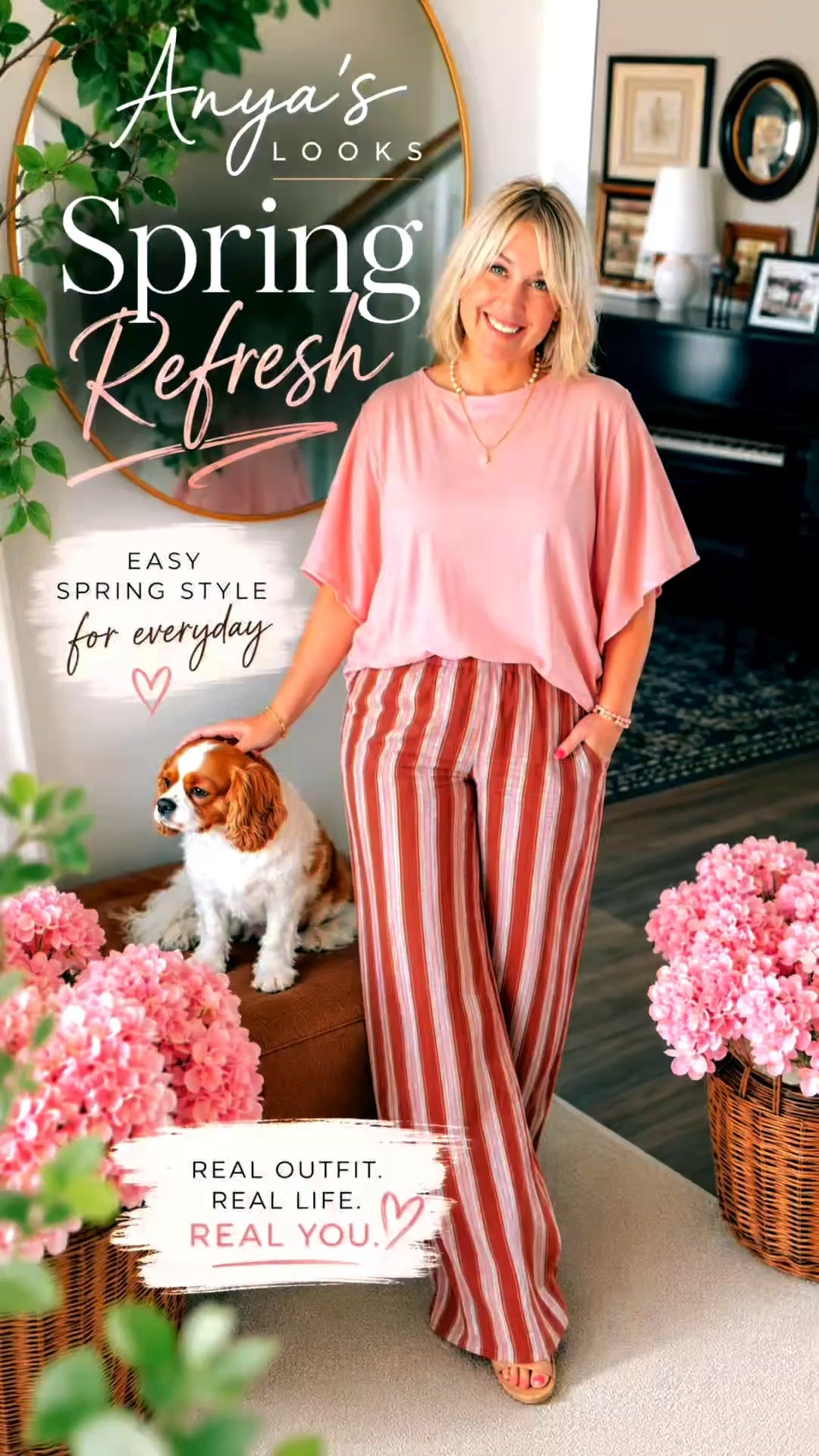 Pink tones, flowy pants, and a comfy top that feels as good as it looks 🌸✨
-
midsize fashion over 50, midsize outfit inspiration, casual spring outfit, pink outfit ideas, striped wide leg pants, comfortable everyday style, women over 50 fashion, Walmart fashion finds, affordable fashion, casual chic outfit, spring style inspiration, size 14 fashion, feminine everyday outfits, over 50 style blogger, Anya’s Looks, pink and neutral outfit, flowy pants outfit, weekend outfit ideas, effortless style, midsize fashion creator