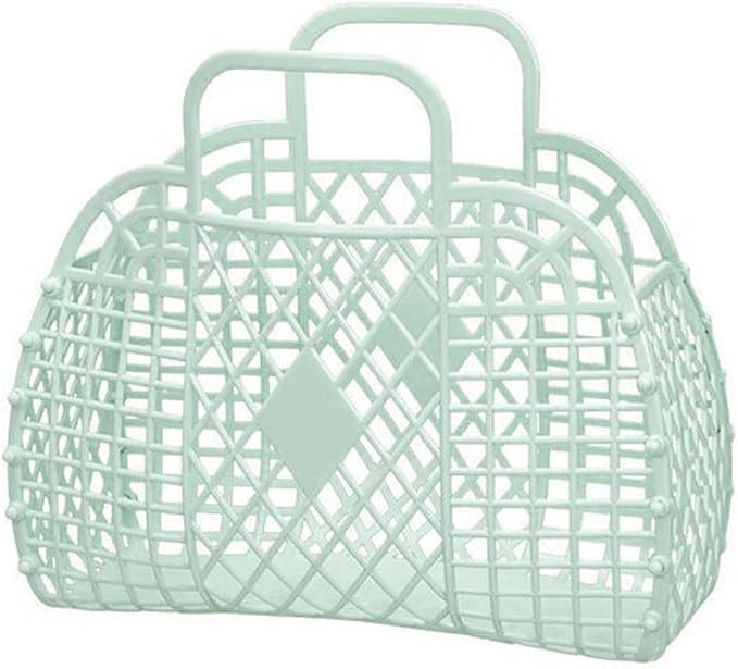 80's Retro Style Jelly Purse Retro Jelly Beach Bag Summer Child Bag Plastic Storage Gift Basket K... | Amazon (US)