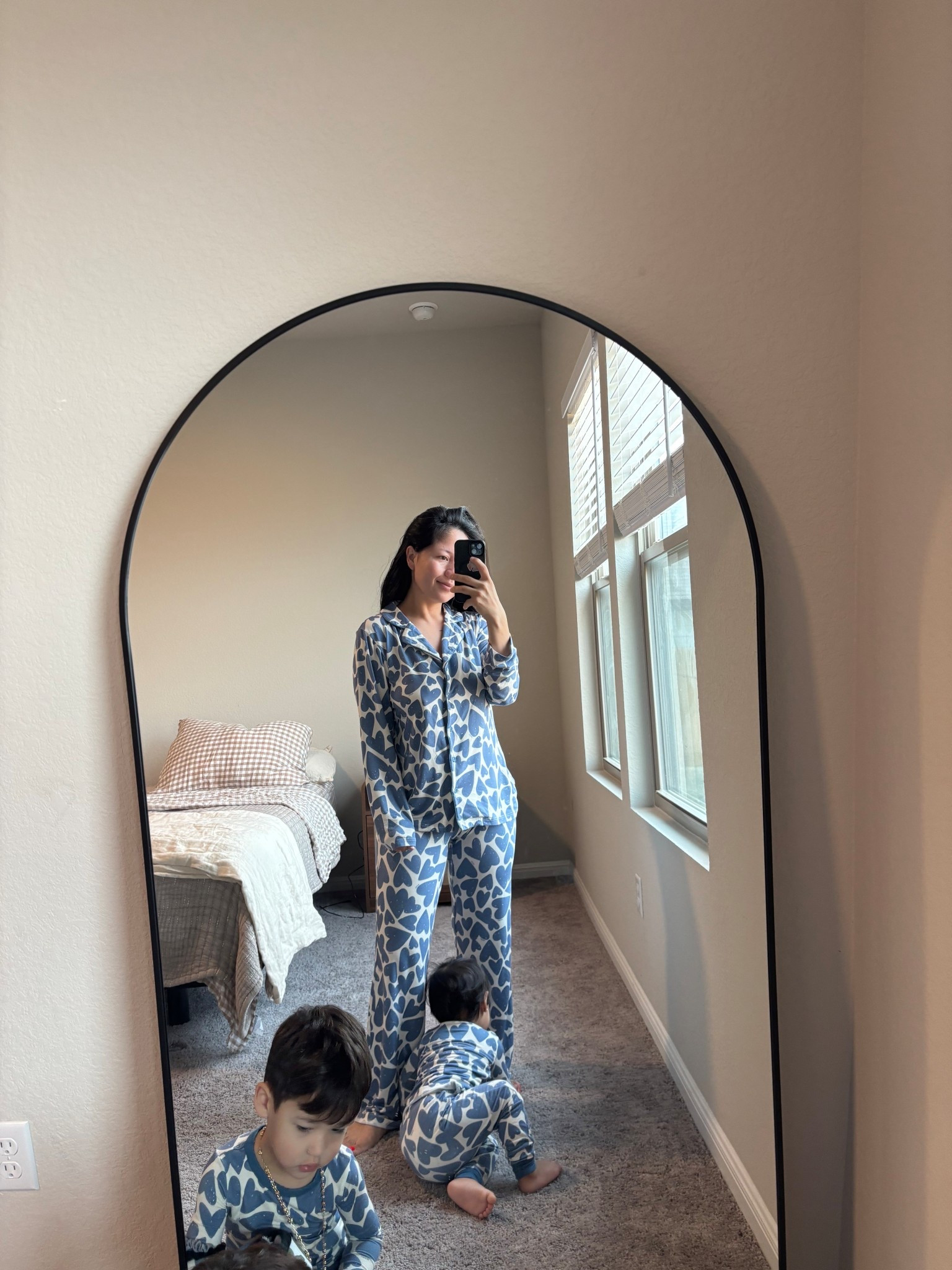 Obsessed with our Vday pjs 🤍❄️
Would definitely size up. 

#LTKKids #LTKValentine #LTKmomlife