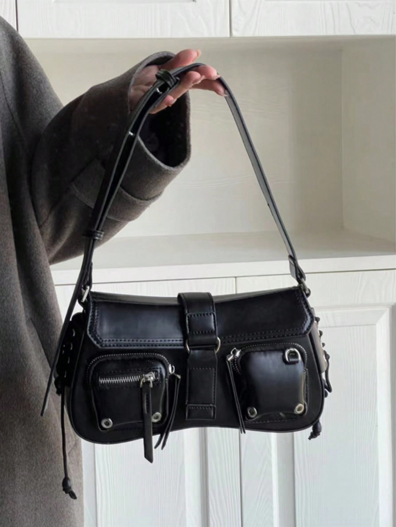 Grunge Y2K Underarm Baguette Bag, Hippie Trendy Shoulder Bag, Handbag & Purse For Cool Girls5.00(... | SHEIN