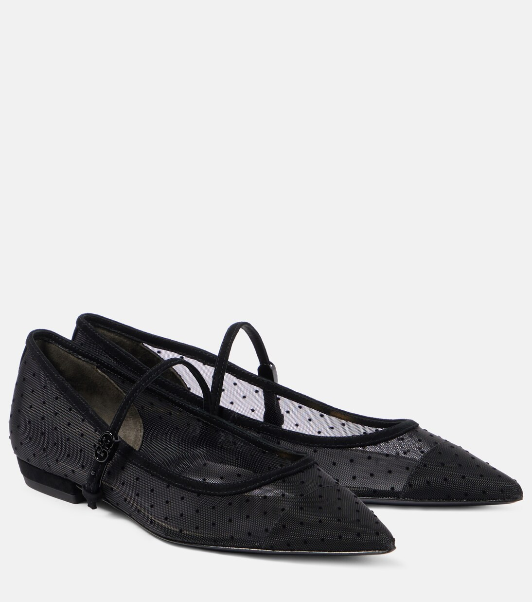 Chaussures plates en résille et daim | Mytheresa (FR)