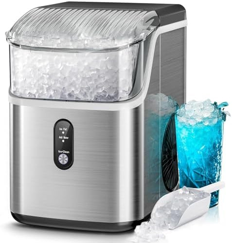 Kismile Nugget Ice Makers Countertop,Portable Ice Machine with Crushed Ice, 35lbs/Day,Self-Cleani... | Amazon (US)