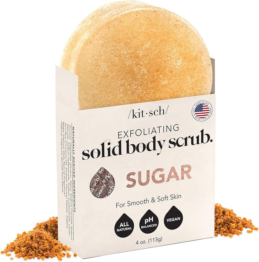 Kitsch Exfoliating Sugar Scrub for Body – All Natural Body Scrub Bar Soap for Smooth, Hydrated ... | Amazon (US)