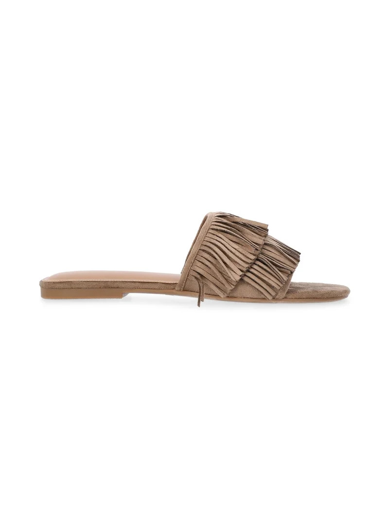 Time and Tru Women's Fringe Slide Sandals | Walmart (US)
