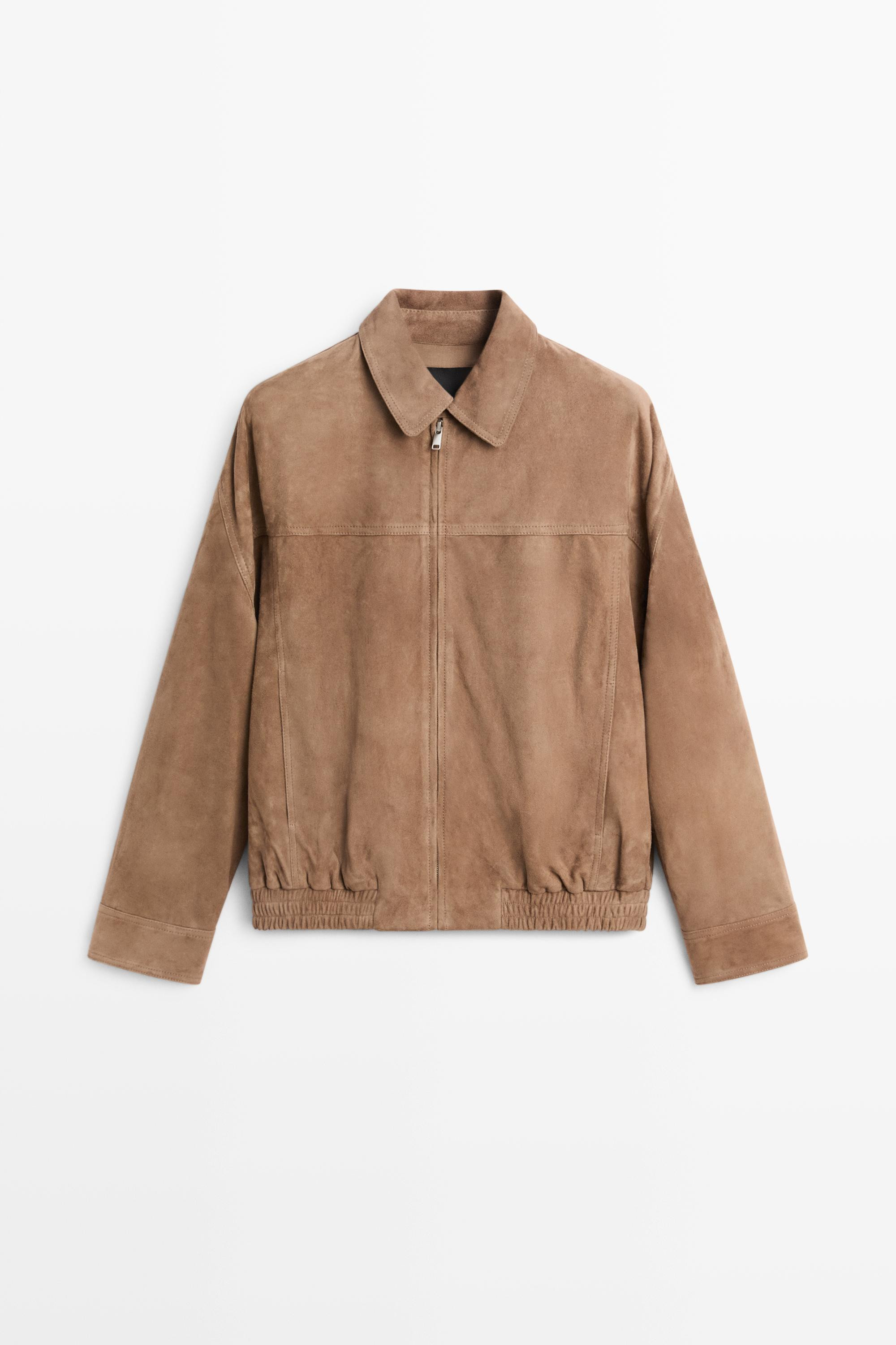 Suede bomber jacket | Massimo Dutti UK