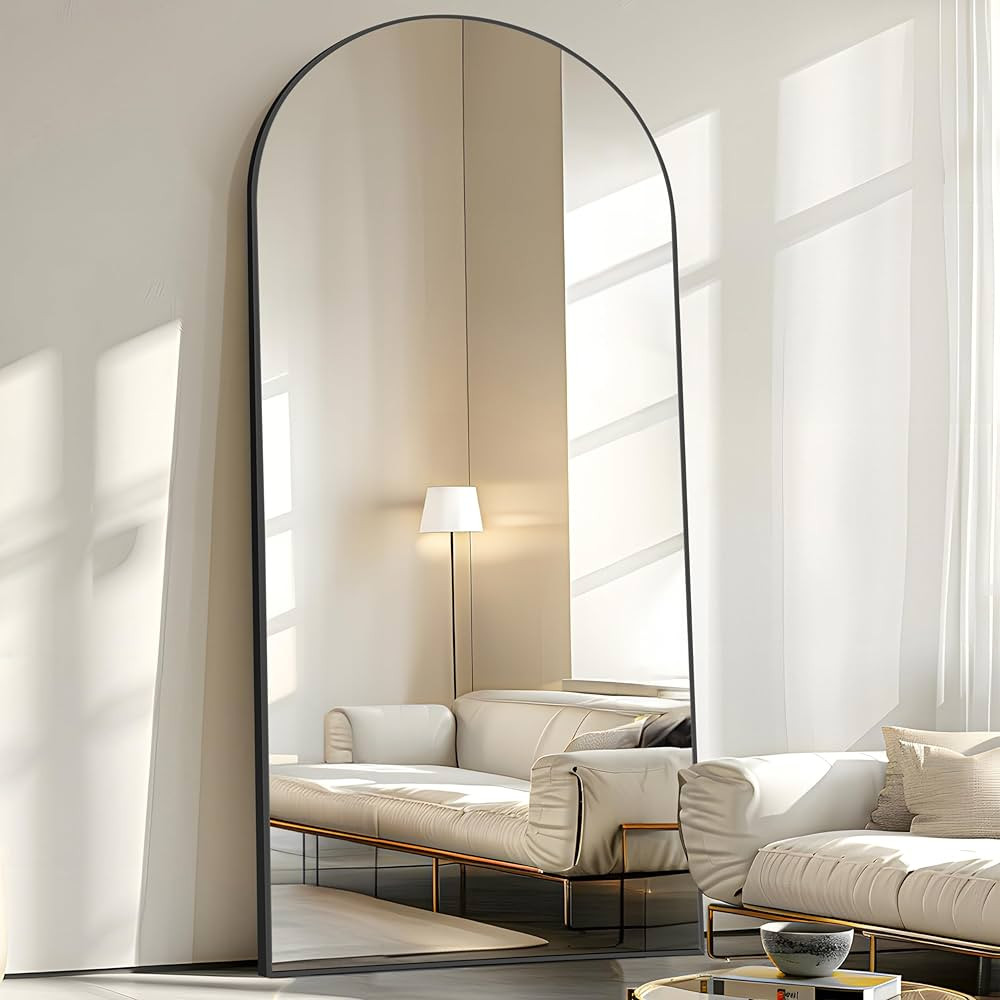GLASHOM Arched Full Length Mirror,76" x34" Large Full Body Mirror Standing,Black Mirror Full Leng... | Amazon (CA)