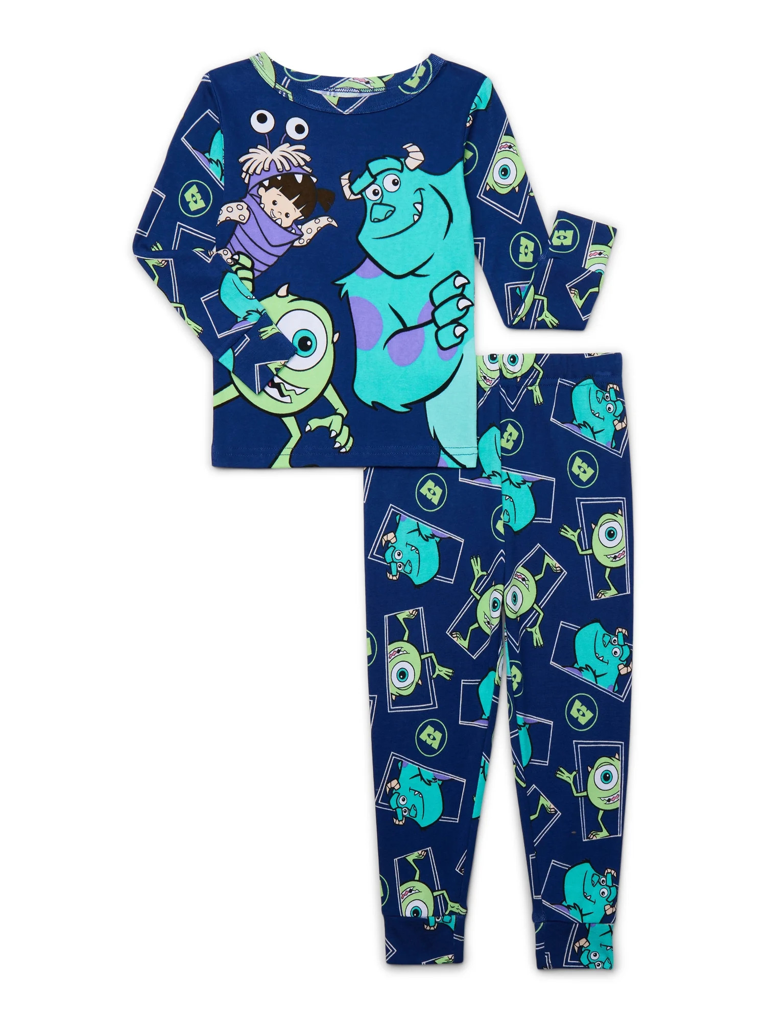 Monsters Inc Toddler Long Sleeve Top and Pants Pajama Set, 2-Piece, Sizes 12M-5T | Walmart (US)