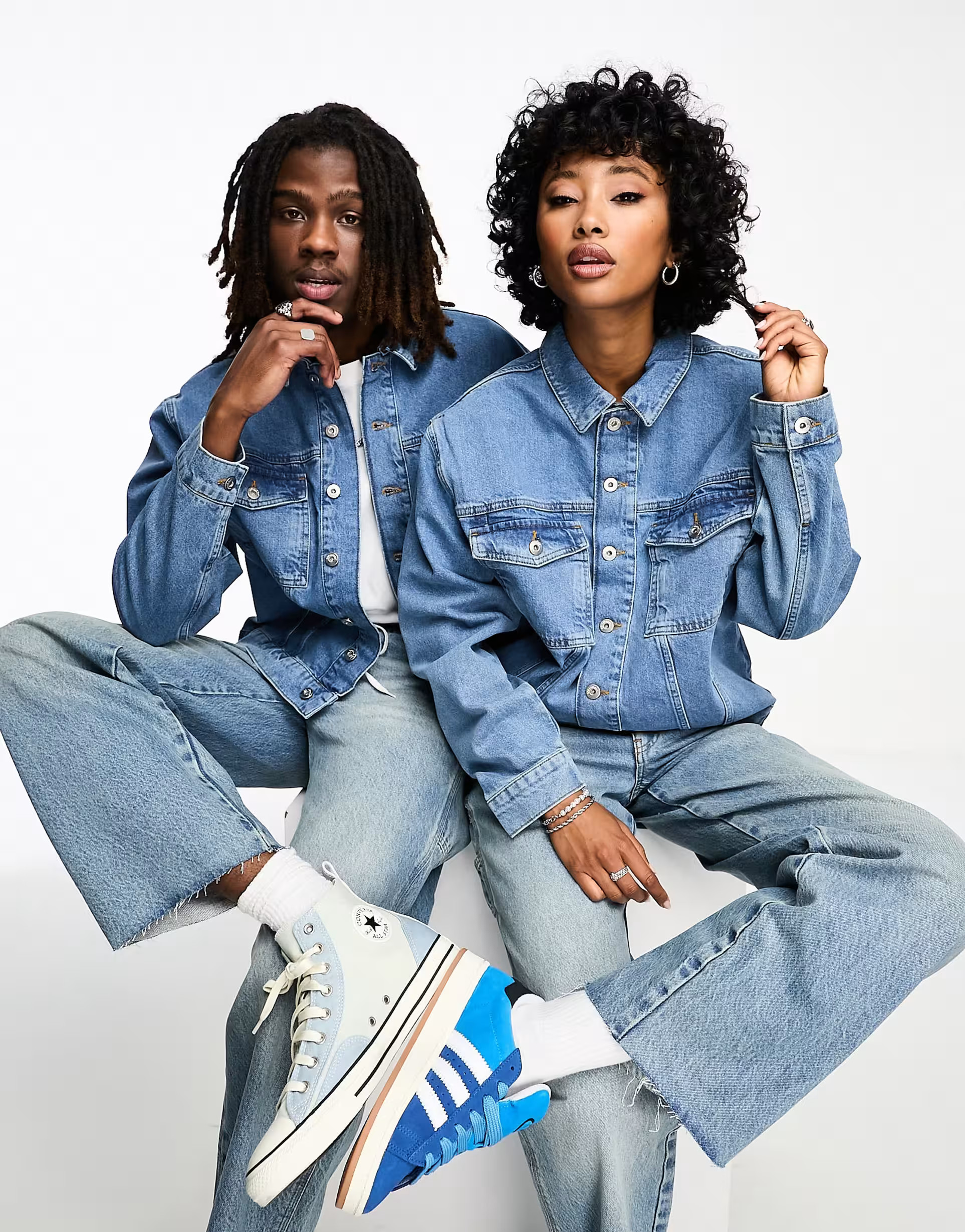 COLLUSION Unisex oversized denim jacket in medium blue | ASOS (Global)