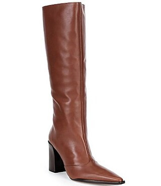 Schutz  Raffaela Up Leather Pointed Toe Block Heel Tall Boots -  9.5 | Dillard's