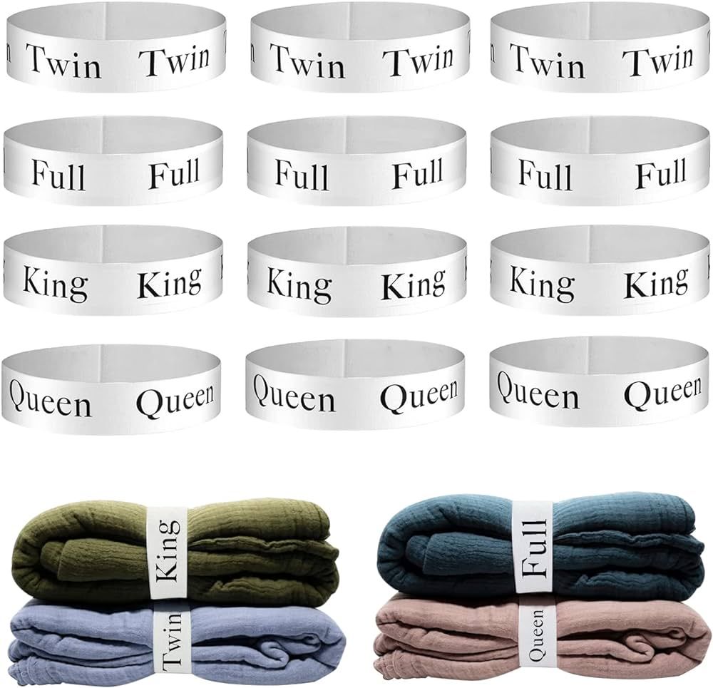 ZJCAHXJ 12pcs Bed Sheet Organizers and Storage Bands for Closet Organization Linen Labels King Tw... | Amazon (US)