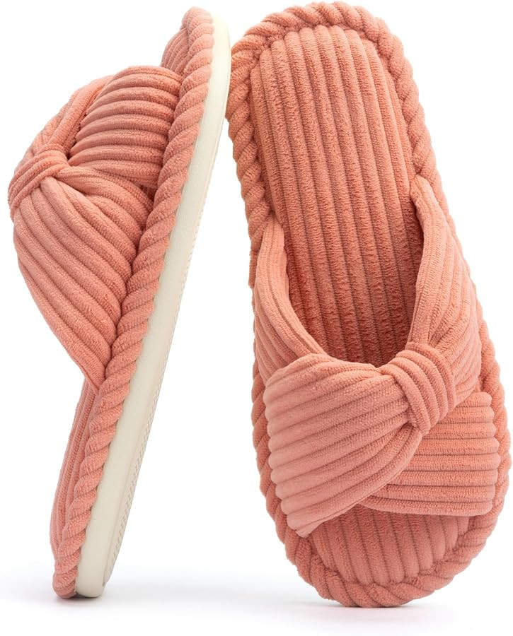 Slippers for Women Memory Foam House Womens Slipper Slides Home Bedroom Bathroom Spa Open Toe Cor... | Amazon (US)
