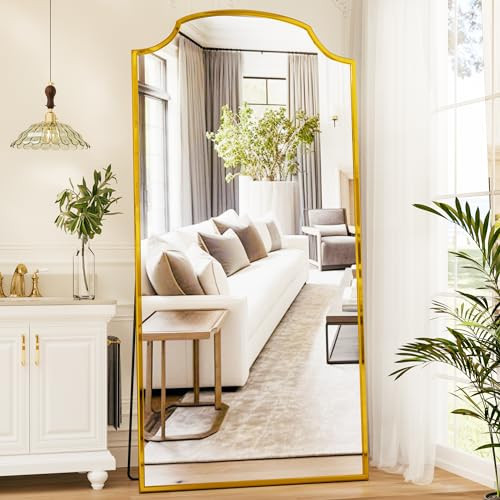 Antok Arched Full Length Mirror, 71"×32" Floor Mirror Freestanding Full Length Mirror Arched Mirror with Stand, Large Arched Wall Mirror Modern Simple Home Decor for Bedroom Cloakroom, Bronze | Amazon (US)