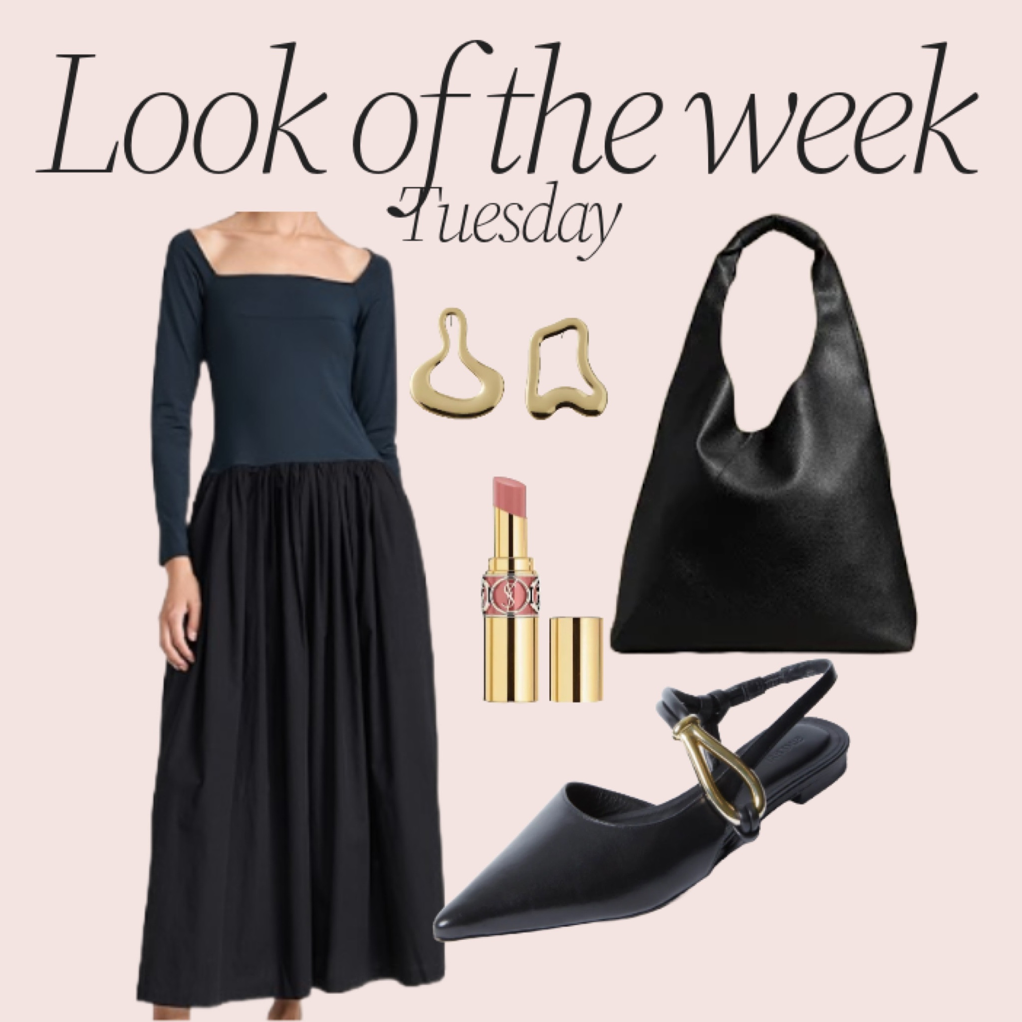 Work week looks! I love these fun earrings and YSL lip stick. Also this dress is a great price point! 

#LTKworkwear #LTKstyletip #LTKitbag