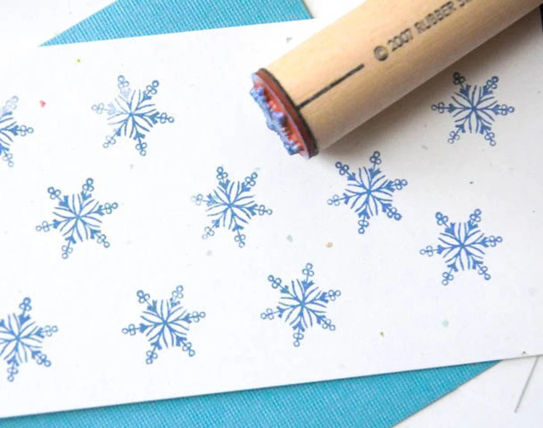 Filigree Snowflake Rubber Stamp - Etsy | Etsy (US)