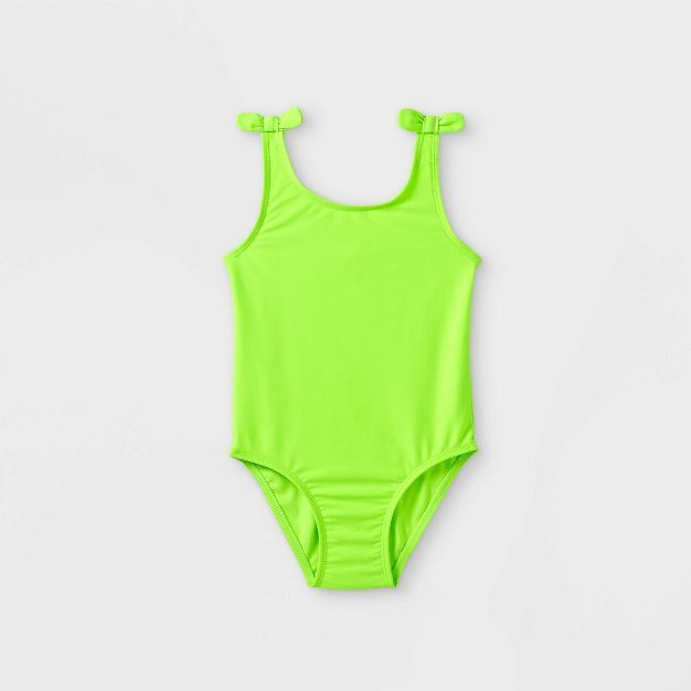 Toddler Girls' One Piece Swimsuit - Cat & Jack™ Lime Green | Target