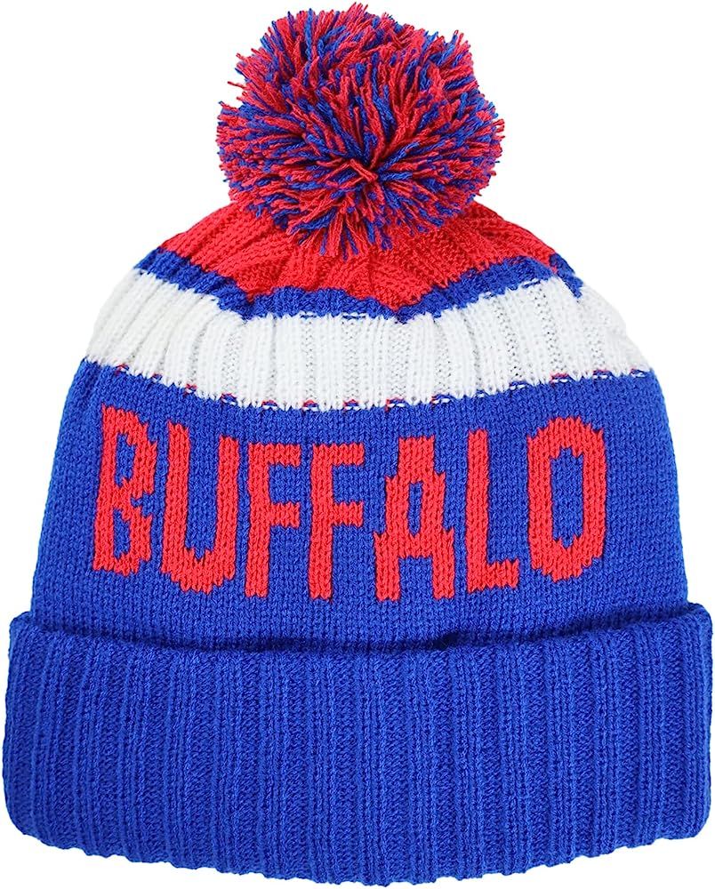 Football Team City Beanie Sideline Soft Headwear Color Cuffed Knit Warm Hat Fans Gift | Amazon (US)