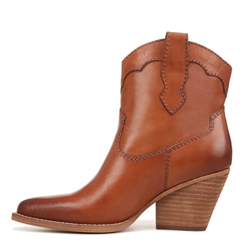 ZODIAC Womens Roslyn Western Ankle Boots Cognac Brown Leather 11 M | Amazon (US)
