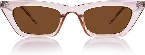 Narrow Square Cateye Sunglasses for Women, Women's Retro Trendy Cute Sun Glasses Small Frame with... | Amazon (US)