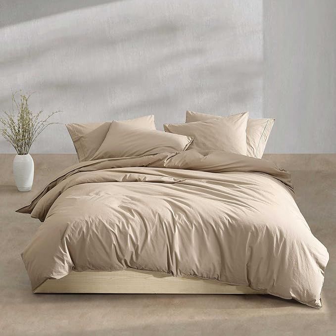 Calvin Klein - Queen Comforter Set, Washed Cotton Percale Bedding, Luxuriously Soft Home Decor (W... | Amazon (US)