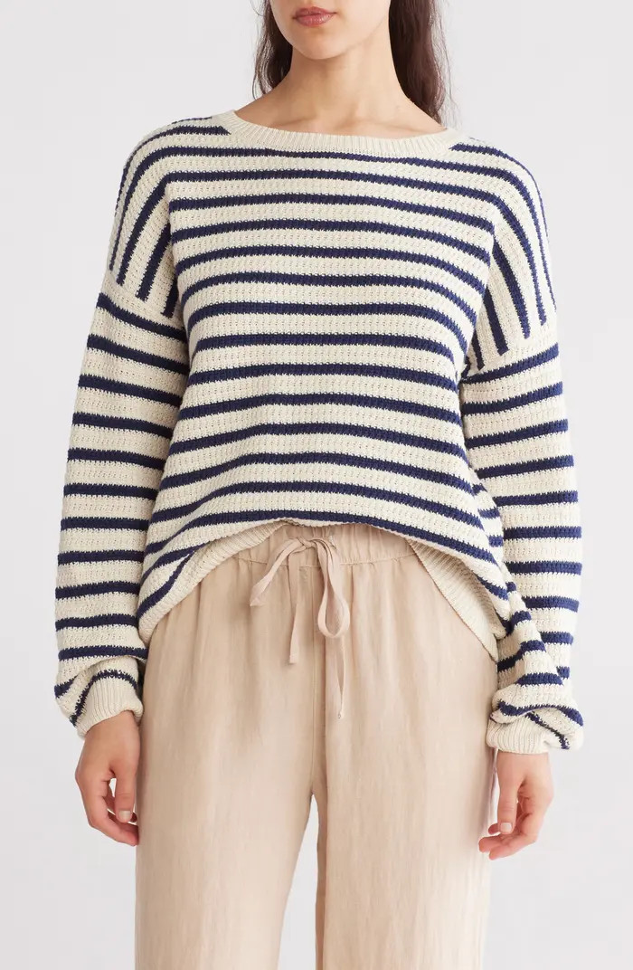 Blu Pepper Stripe Cotton Sweater | Nordstromrack | Nordstrom Rack