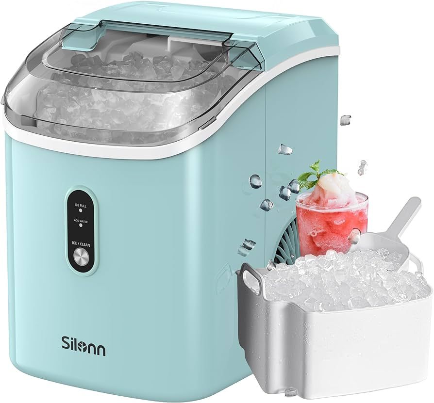 Nugget Countertop Ice Maker, Silonn Chewable Pellet Ice Machine with Self-Cleaning Function, 33lb... | Amazon (US)