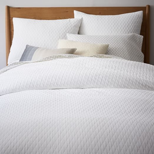 Organic Ripple Texture Duvet Cover + Shams - Stone White | West Elm (US)